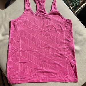 Lululemon Athletica Pink Diagonal Stripe Tank Top